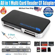 USB 3.0 Memory Card Reader Adapter 5Gbps fit for CF/TF/SD/Micro SD/XD/M2/MS Card